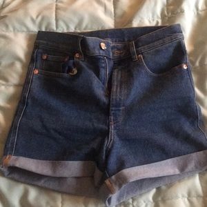 High waisted jean shorts